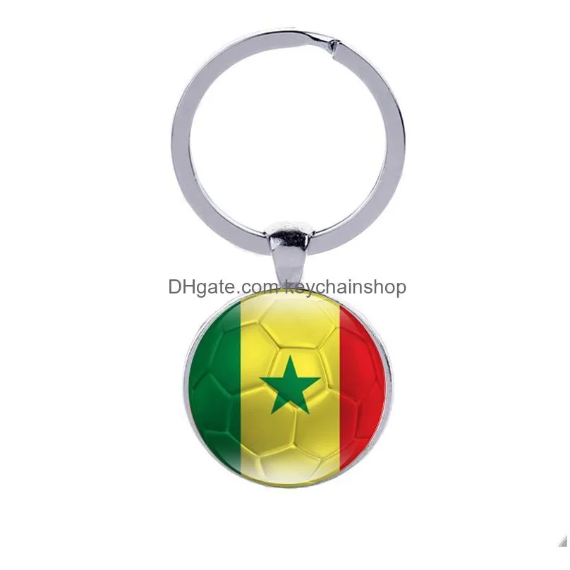 football keychain country flag soccer fans key chains men buckle souvenir gift key chain