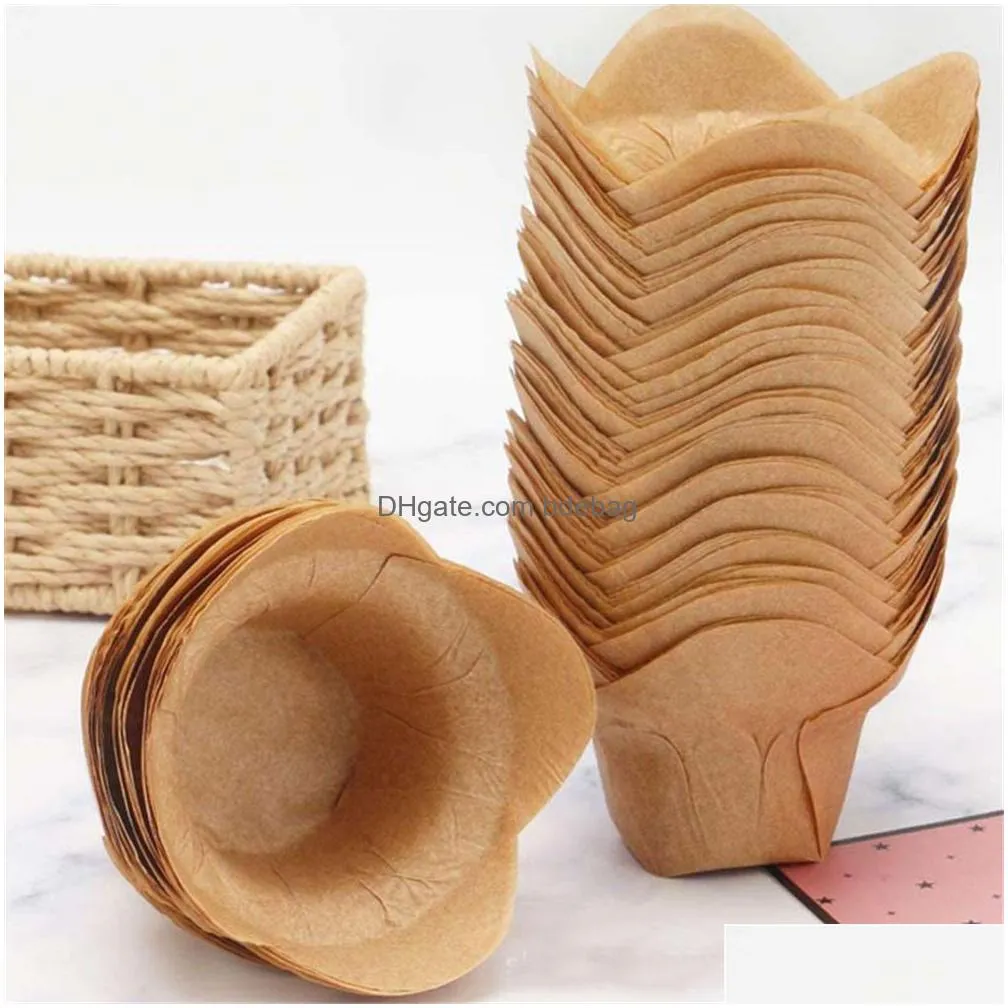 lotus baking paper cupcake muffin liners parchment cup grease resistant wrappers for weddings birthday xbjk2203