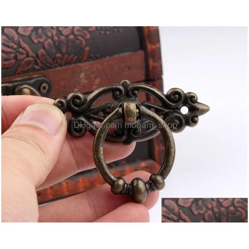 retro zinc alloy kitchen drawer cabinet door handle furniture knobs hardware cupboard antique pull handles bronze tone add screw