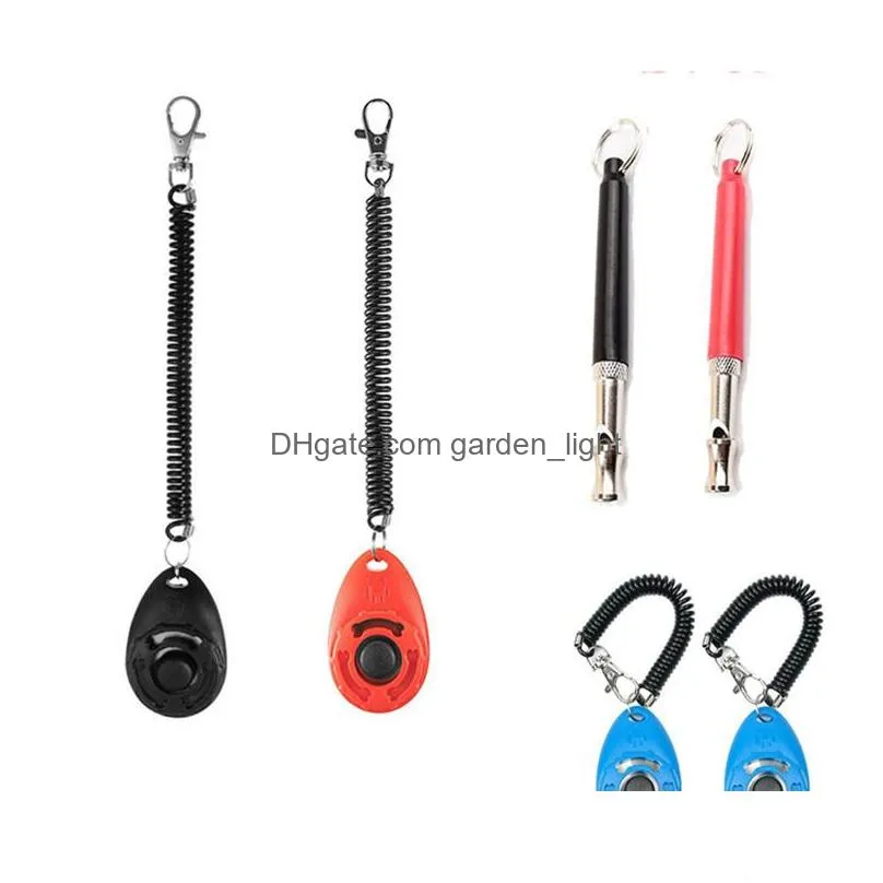 dog training whistle with clicker kit adjustable pitch ultrasonic with lanyard for pet recall silent control jk2012kd