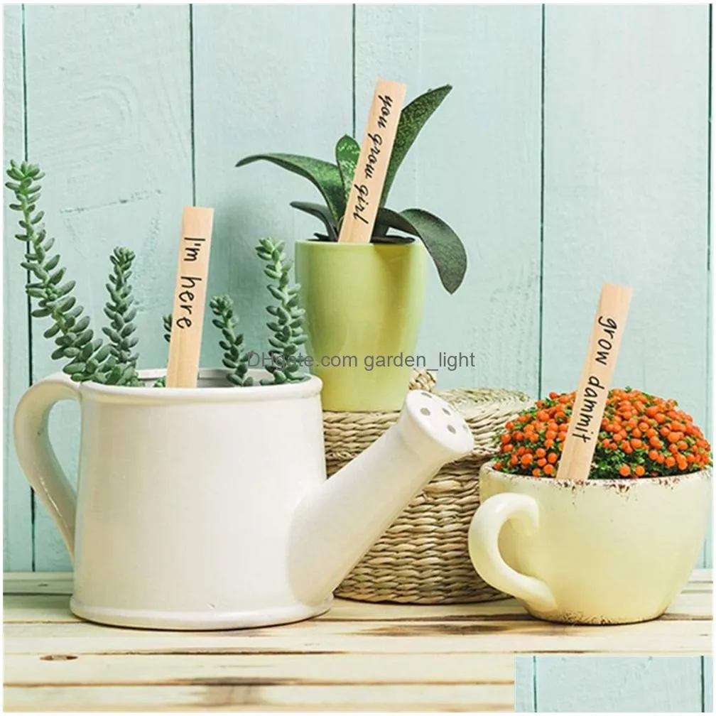 patio lawn garden supplies plant labels wooden garden markers tags waterproof pointed eco-friendly sticks for outdoor indoor potted plants