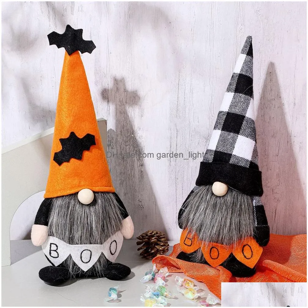 party supplies halloween home decor gnomes doll with bat plush handmade tomte swedish ornaments table decorations gifts xbjk2107