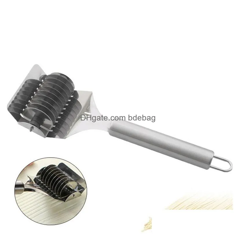 stainless steel noodle lattice roller docker dough cutter pasta spaghetti maker kitchen cooking pastry tools jk2007kd