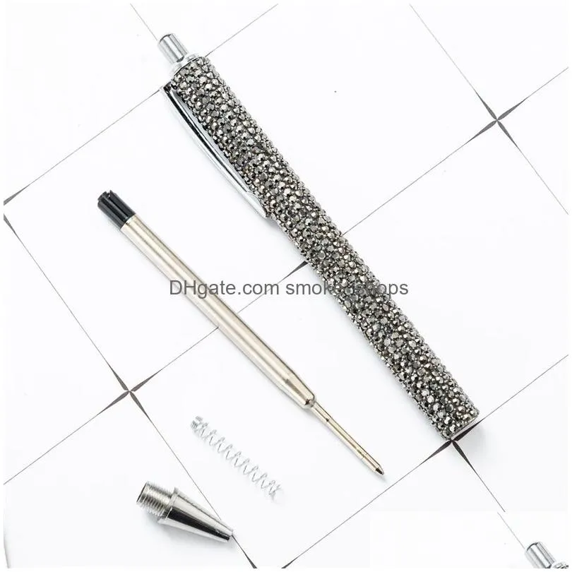 rhinestone bling metal ballpoint pens black ink medium point 1mm gift pen for christmas wedding birthday xbjk2112