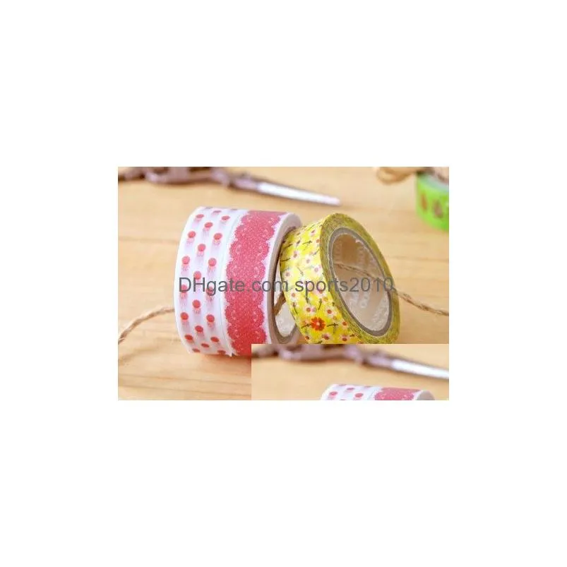 nice printing washi tape 32 designs vintage lace dotty check cartoon series washi masking tape kd1 2016