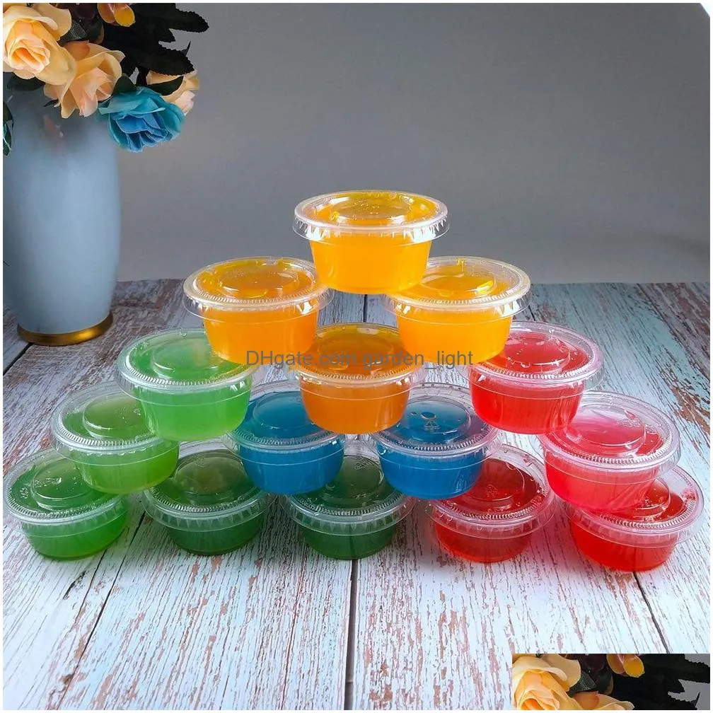 1oz disposable plastic jello s cups with lids souffle portion container 1 ouncec clear box xb1