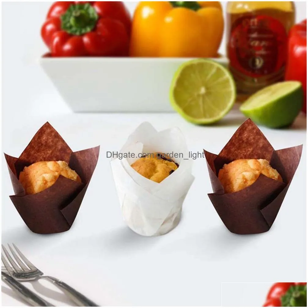 tulip baking cups parchment paper cupcake muffin liner wrappers for weddings birthdays baby showers party xbjk2203