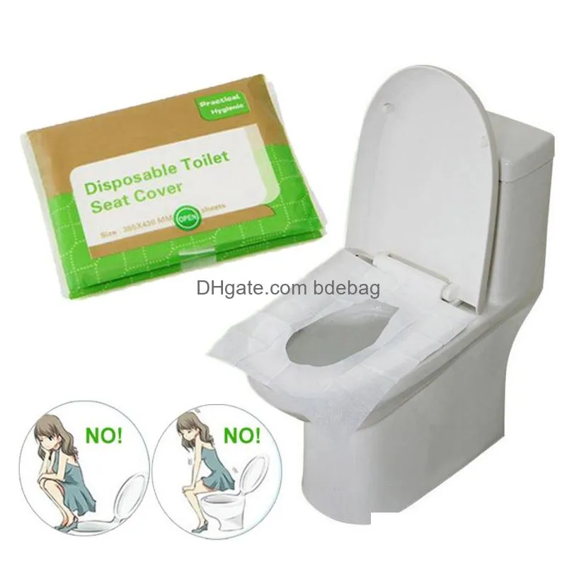 10pcs/pack disposable paper toilet seat covers protect public toilet germs bacteria-proof cover for travel bathroom jk2007xb