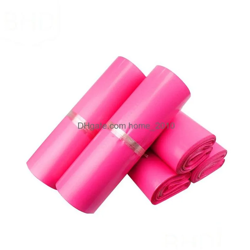 pink poly mailer plastic bag self adhesive express packaging bags envelope pouch 100pcs 1 lot wholesale many sizes optional