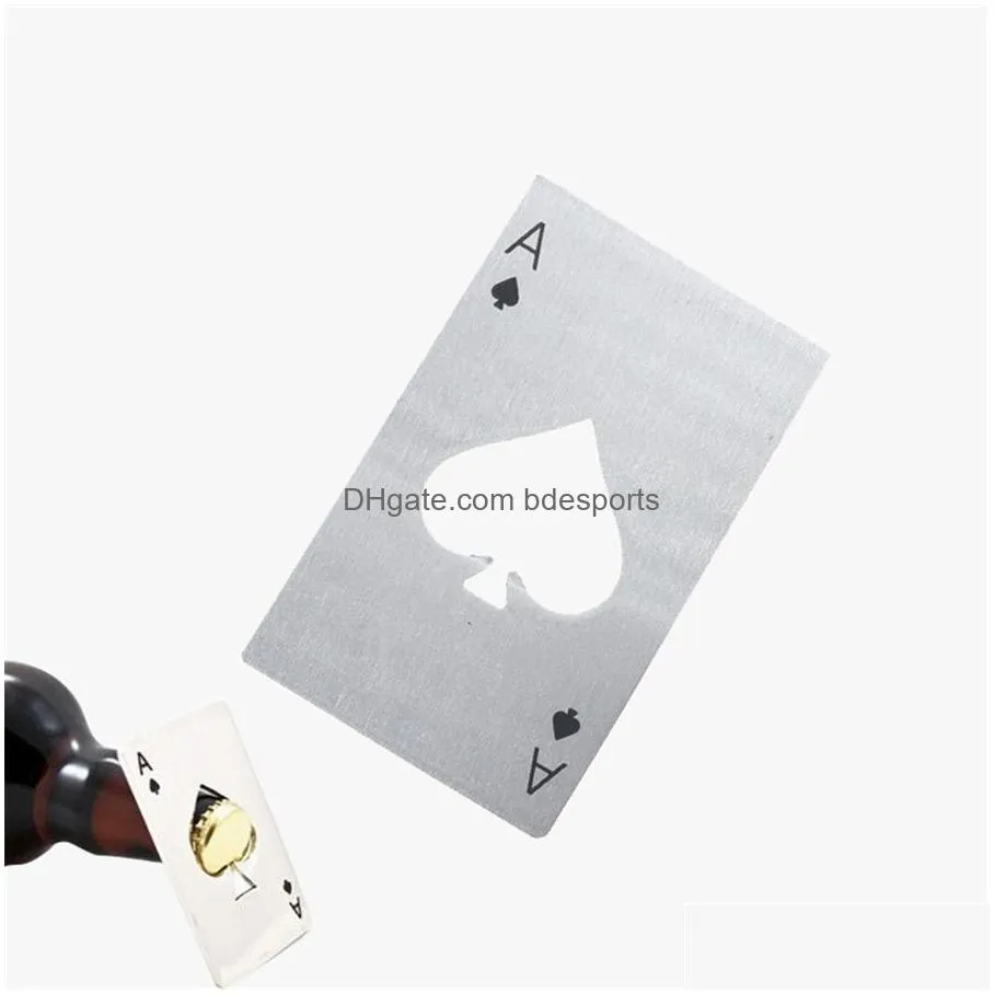 stylish poker playing card ace of spades bar tool soda beer bottle cap opener gift