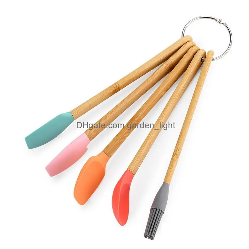 baking pastry tools mini silicone spatula scraper basting brush spoon for cooking mixing nonstick cookware kitchen utensils bpa 