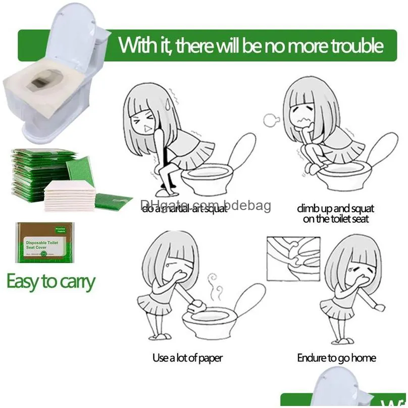10pcs/pack disposable paper toilet seat covers protect public toilet germs bacteria-proof cover for travel bathroom jk2007xb