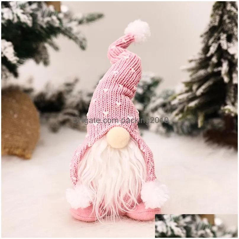 christmas faceless handmade gnome santa cloth doll ornament swedish figurines holiday home garden decoration supplies jk2010xb