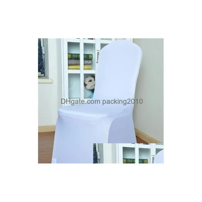 white spandex wedding party chair covers lycra for banquet many color plain flexible kd1