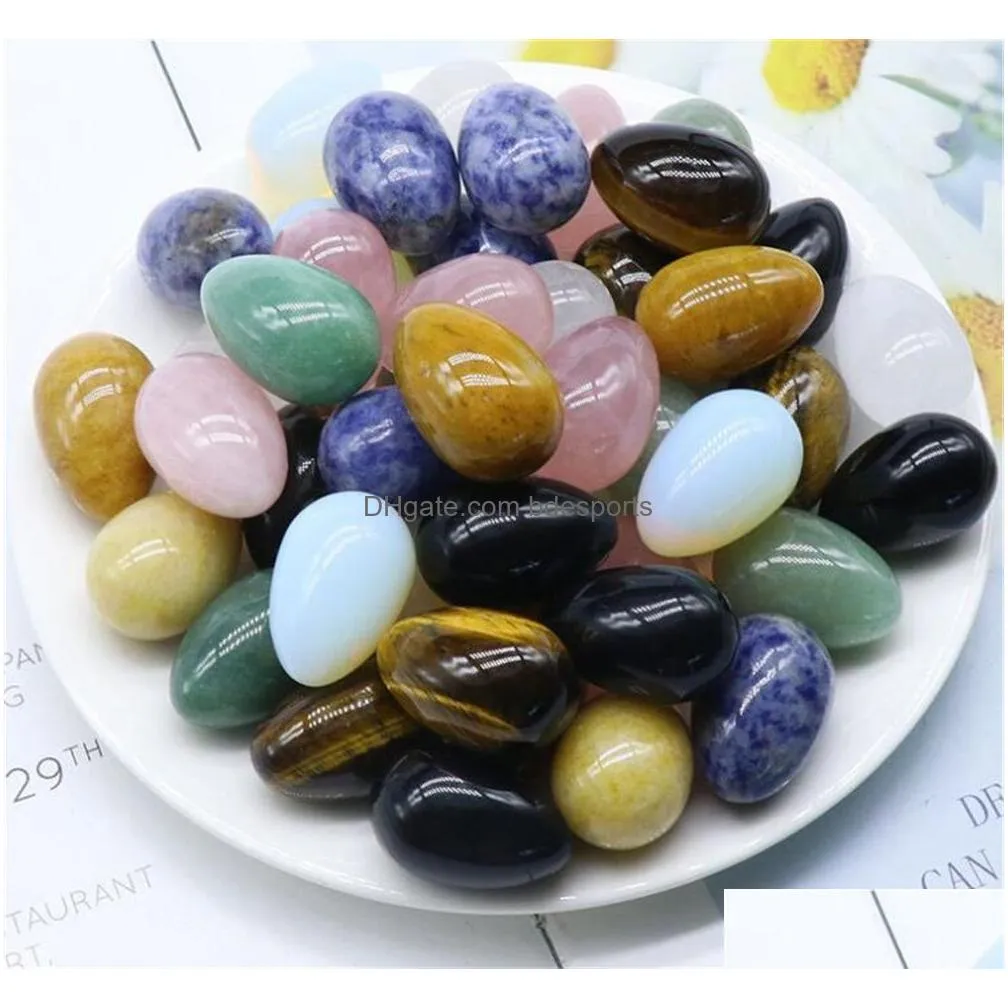 party favor egg-shape crystals gemstones chakra stone healing crystal balancing for collectors reiki healers and yoga practioner xb1