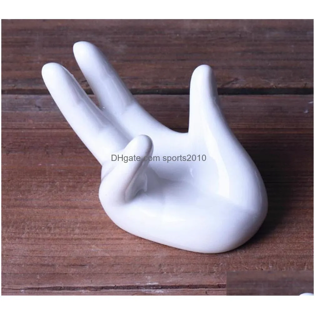 hand shape ceramic egg holder for breakfast ocarina collector photograph display stand home decoration teacup holder