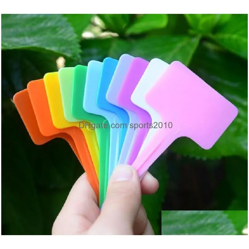 100 pcs/lot 6 x10cm plastic plant t-type tags markers nursery garden labels gray xb