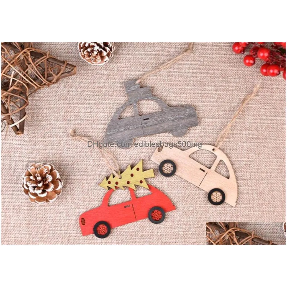 wooden christmas tree decorations elk car hanging pendants year christmas decorations for home party navidad year xb1