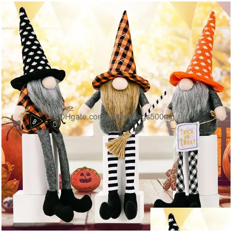 party supplies halloween decorations gnomes doll plush handmade tomte swedish long-legged dwarf table ornaments kids gifts xbjk2107