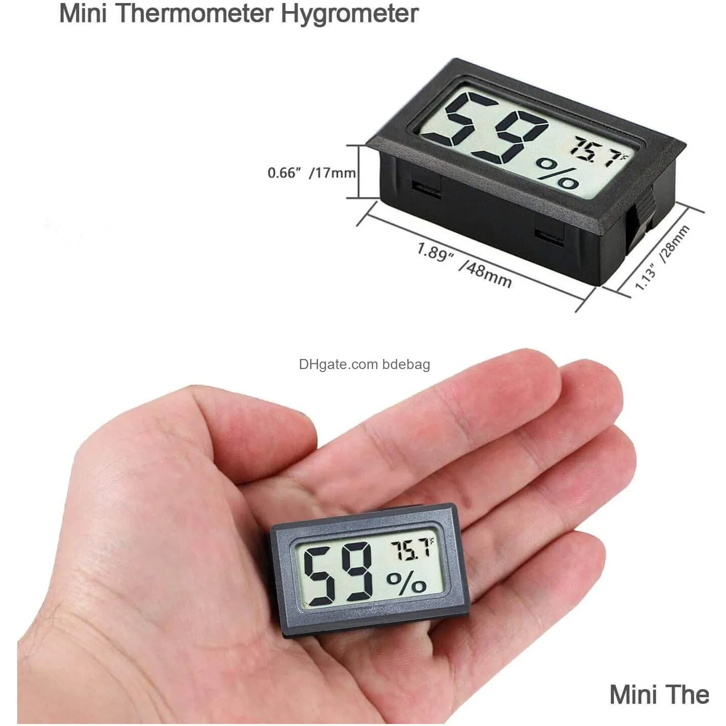 mini digital lcd indoor temperature sensor humidity meter thermometer hygrometer gauge fahrenheit/celsius for humidors garden jk2008kd