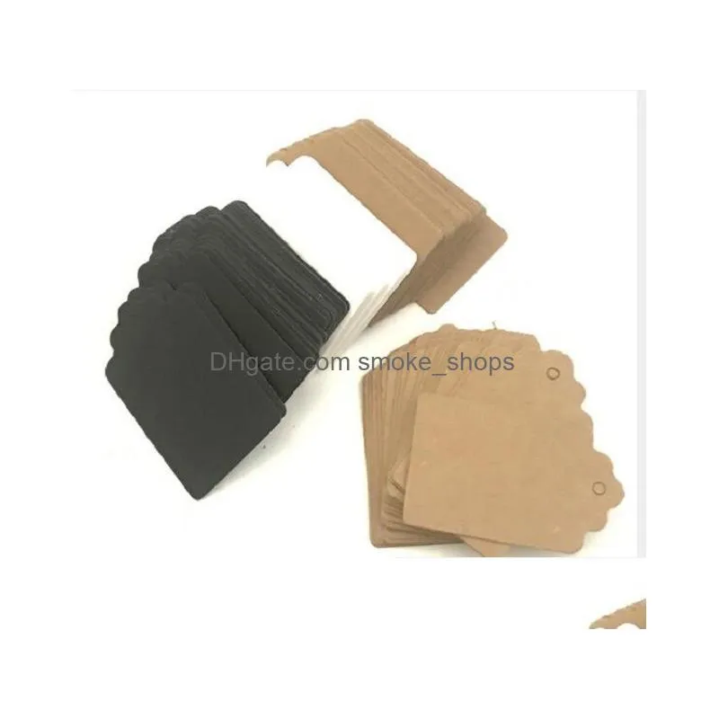 diy craft 9x4.5 cm hang tag retro gift hang tag place card brown white scallop blank card stock price tag xb1