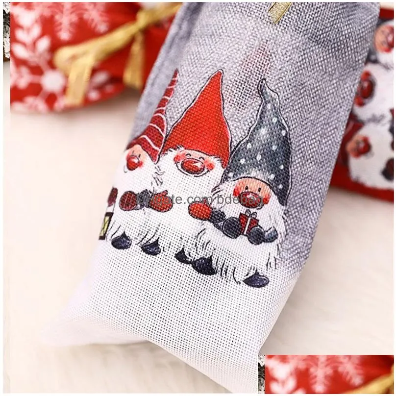 christmas wine bottle cover gnomes pattern champagne gift bag xmas table ornaments dinner party decoration xbjk2110