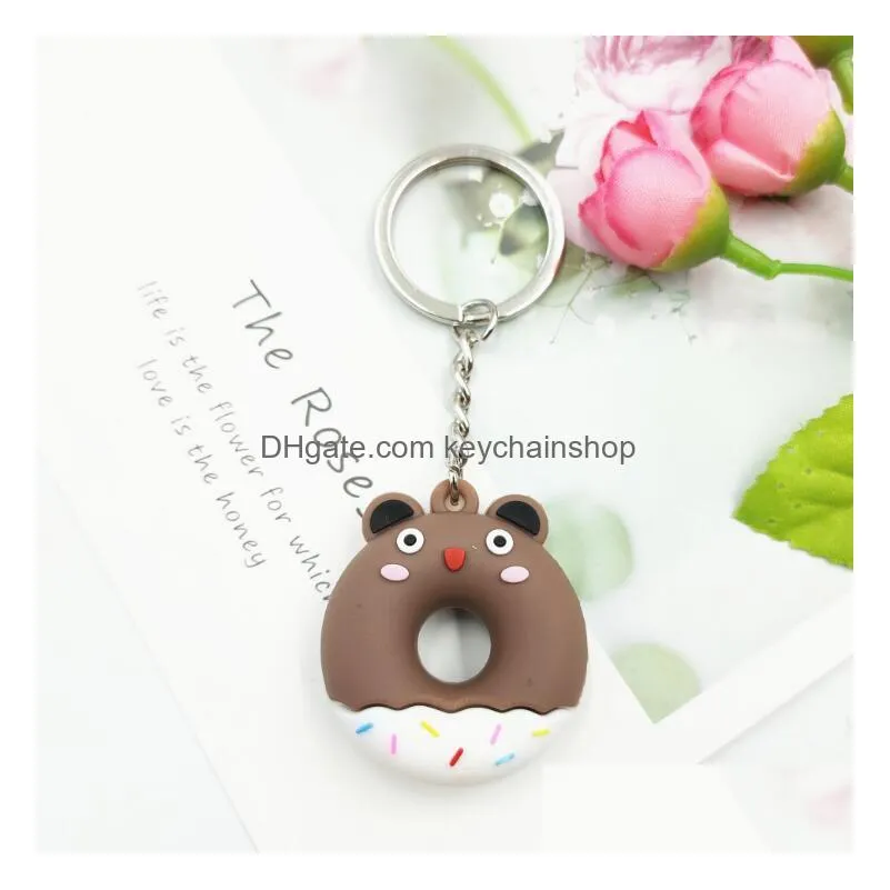 cartoon  keychain pvc soft plastic key chain for car bags pendant valentines day gift