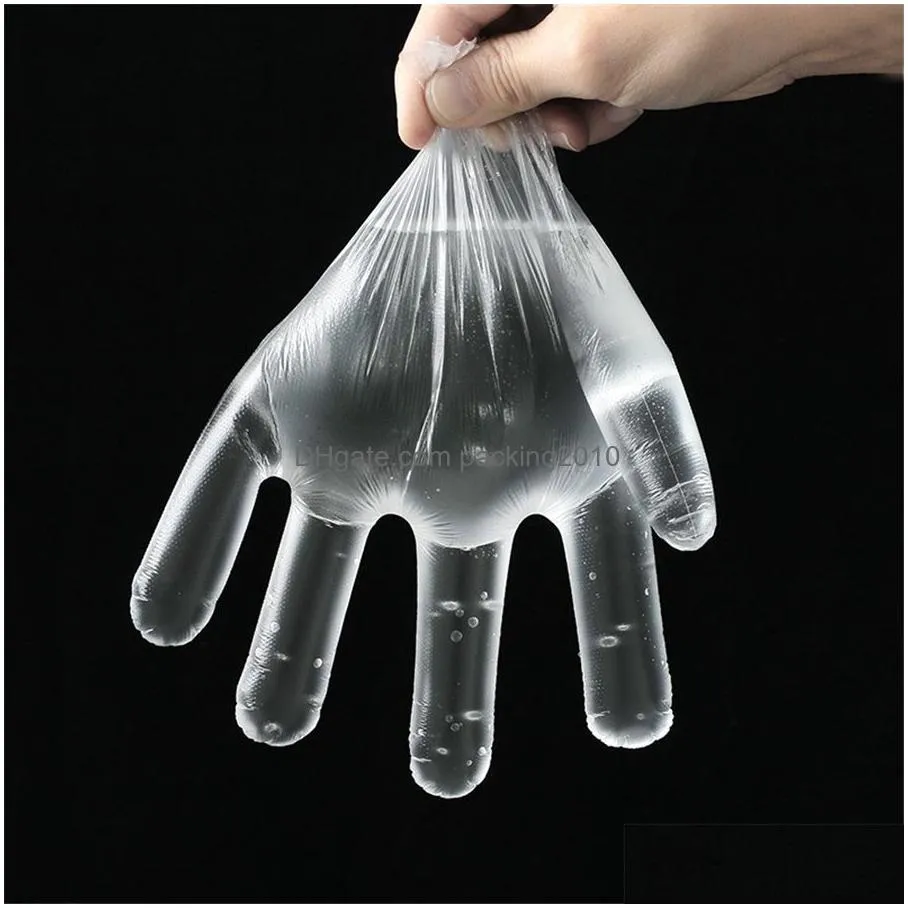 100pcs/bag plastic disposable gloves food prep gloves for kitchen cooking cleaning food handling kitchen accessories xbjk2003