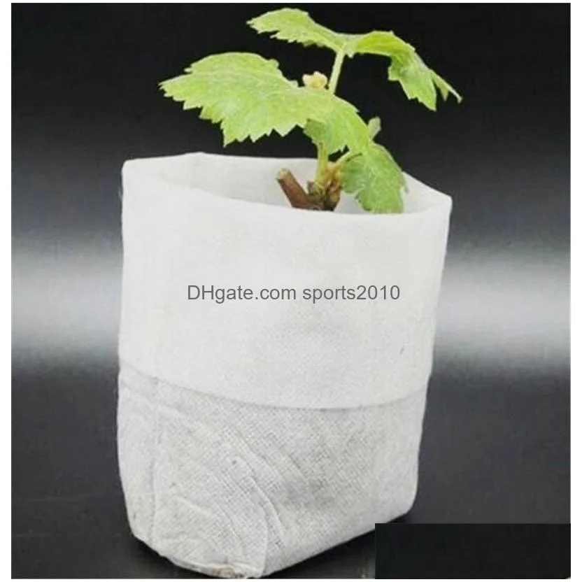 patio lawn 100pcs/pack garden supplies environmental protection non-woven nursery pots seedling raising bags 8x10cm fabrics white xb