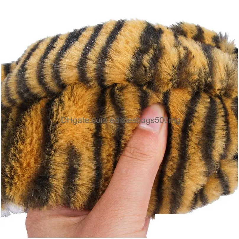 dog cat squeaky toys no stuffing tiger leopard  plush chew pets toy for small medium dogs training jk2012xb