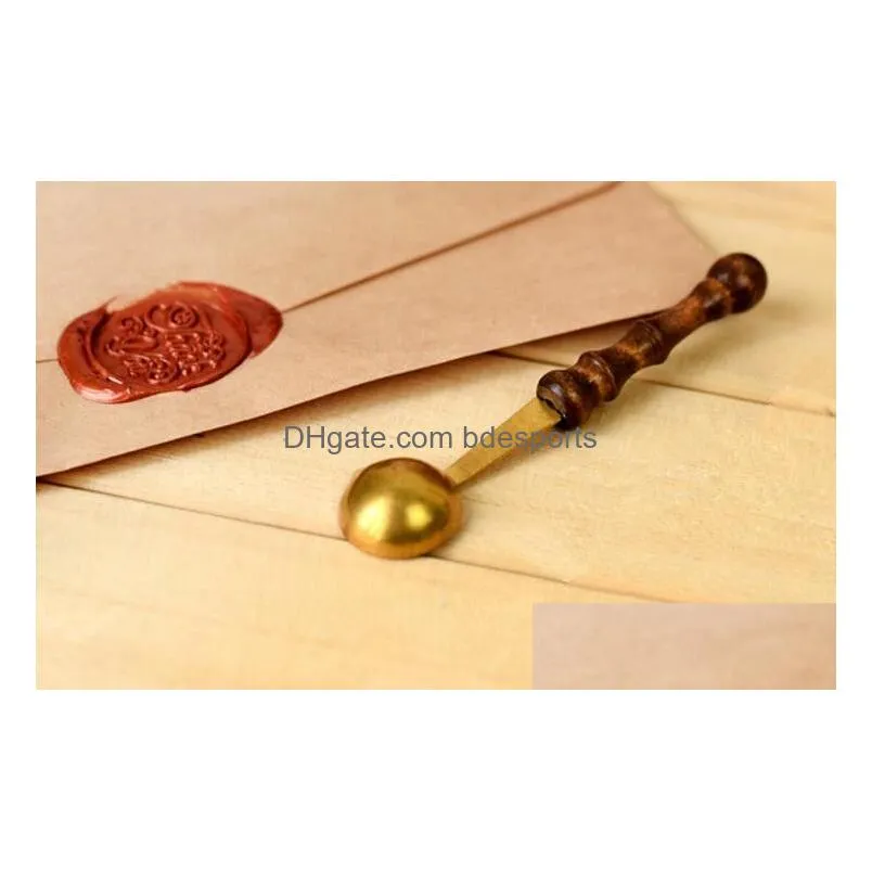 quality wax stamp sealing spoon vintage wood handle sealing wax spoon anti hot xb1