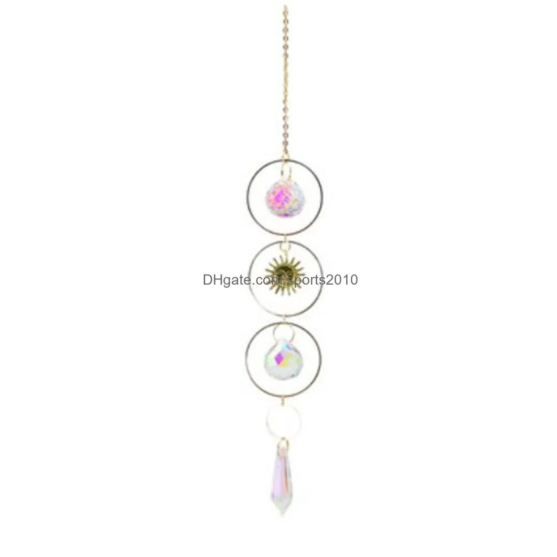 home colorful crystals suncatcher hanging sun catcher with chain pendant ornament crystal balls for window garden christmas day party wedding decoration