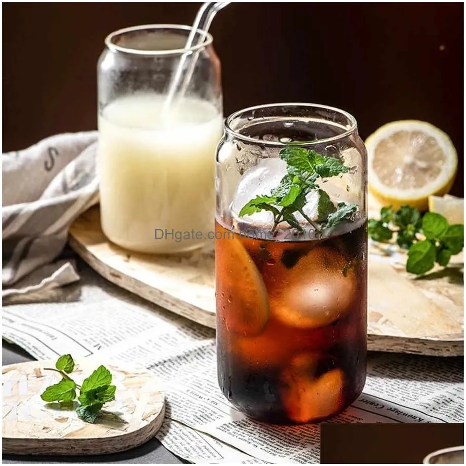 360ml/500ml mug nordic creative glass cup cold drink coke cups can milk juice transparent drinking minimalist coffee mugs