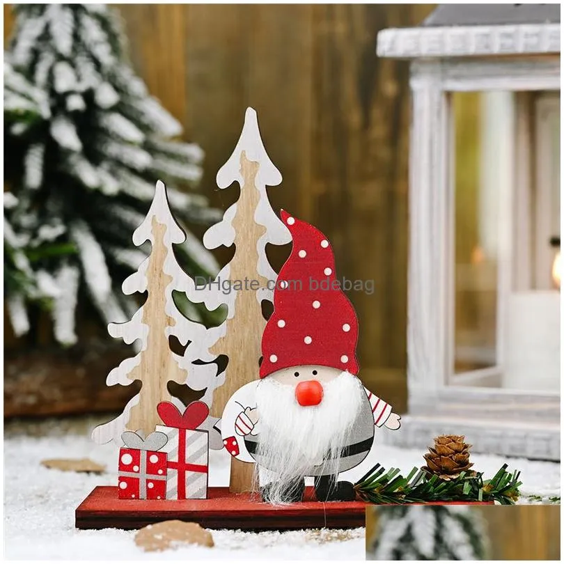 christmas decoration swedish gnome santa ornaments wooden tree table decor handmade toy holiday party gift jk2010xb