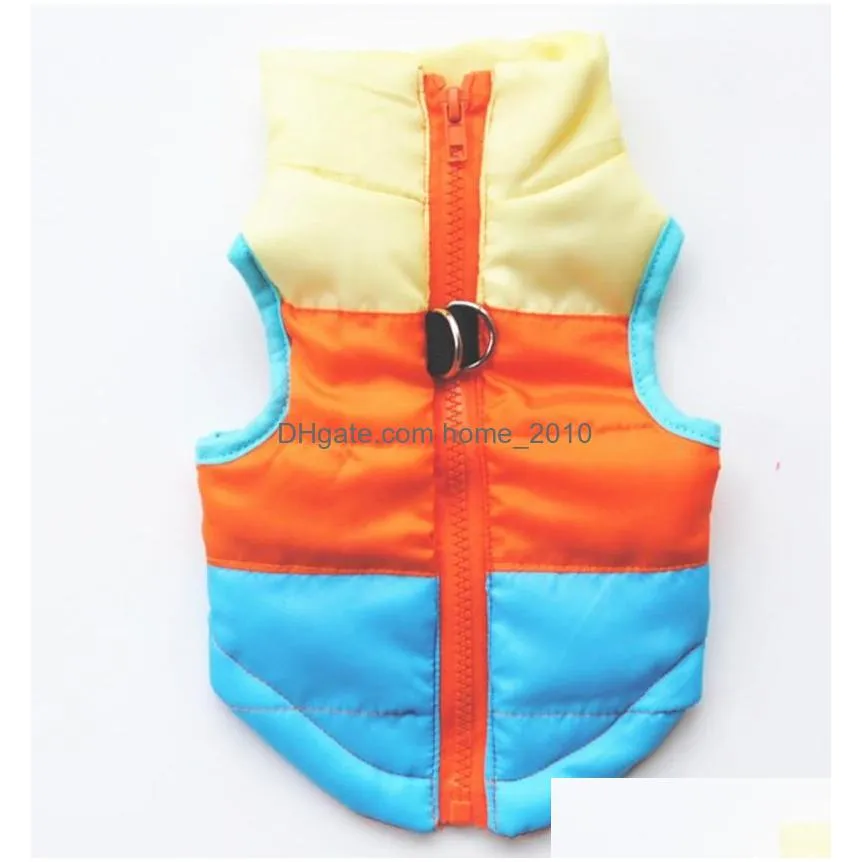 winter small dog clothes warm puppy cotton coat padded dogs jacket pet vest pet supplies 6 colors yg830