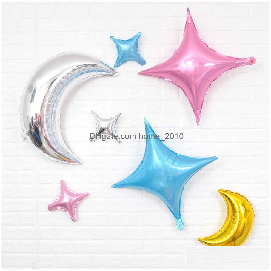 aluminum four-pointed star-shaped aluminumfoil balloon wedding decoration birthday party baby shower decoratio