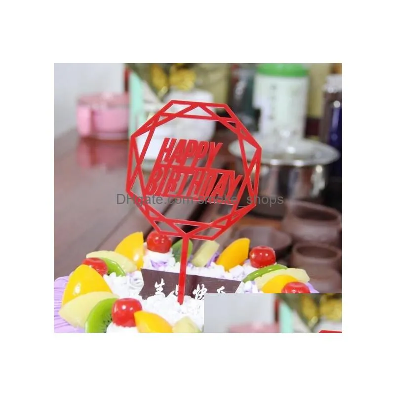 happy birthday love cake topper acrylic birthday party decoration supplies kd1
