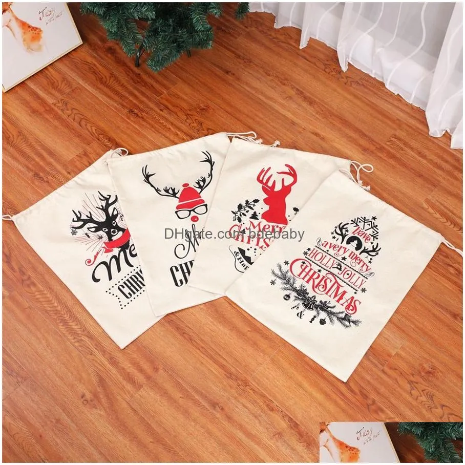 christmas santa sacks large size xmas gifts bag with drawstring for kids christmas gift new year holiday home decorations jk1910