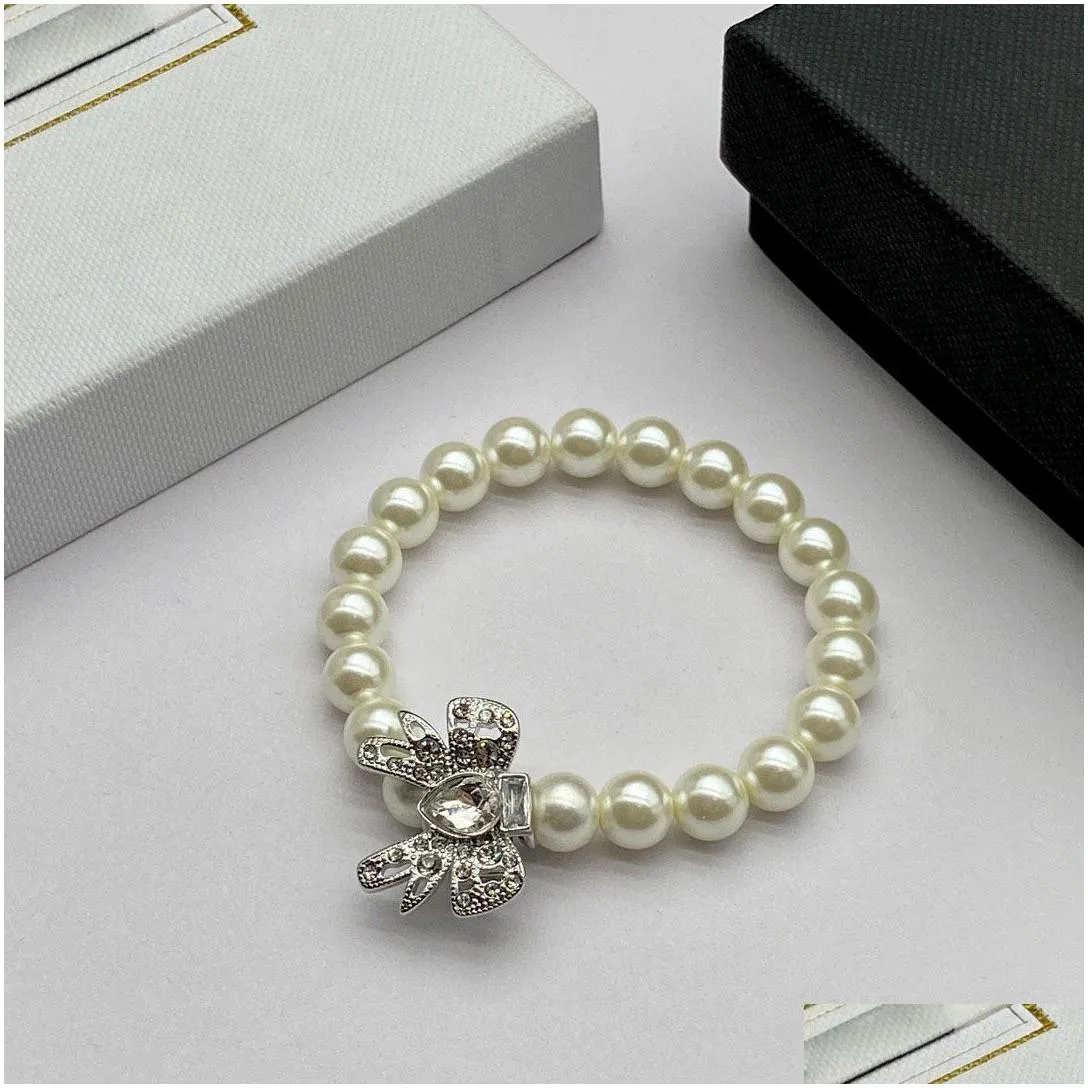 french jewelry necklaces light luxury temperament diamond bow pearl necklace bracelet court lady style pearl series vintage style