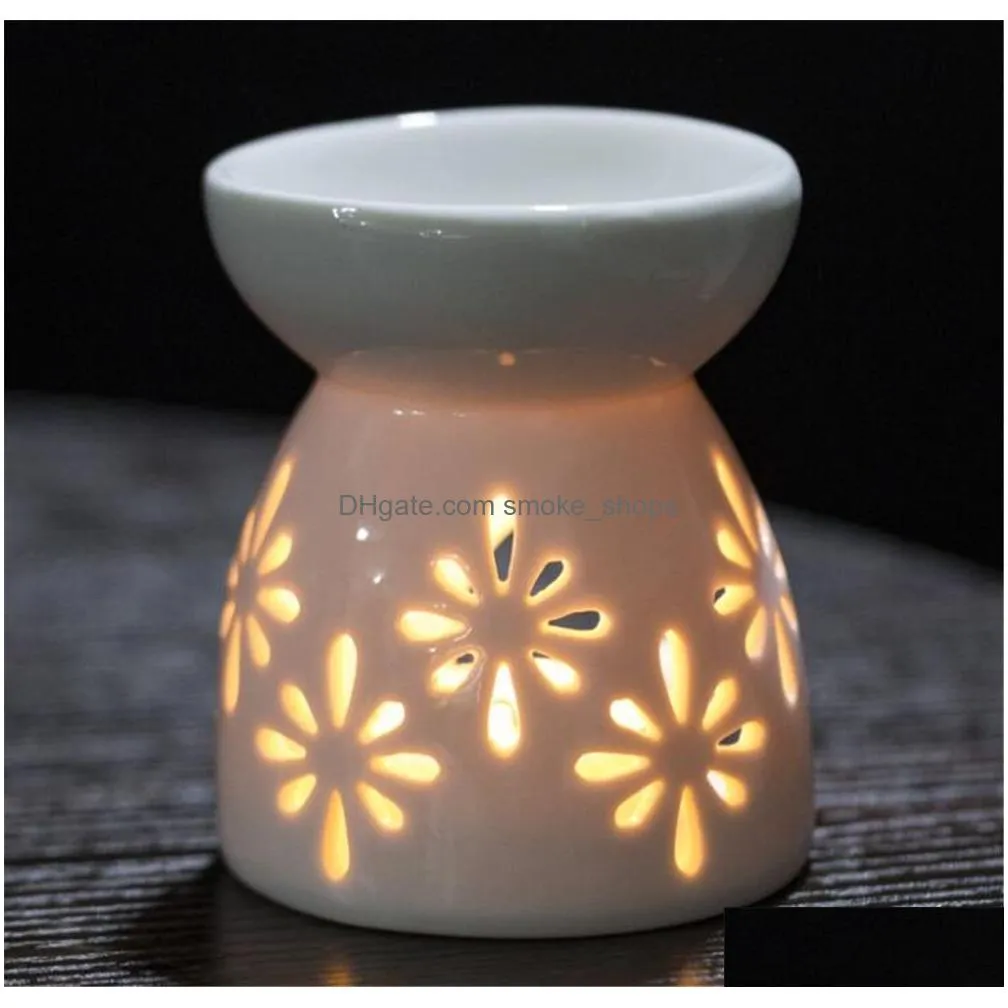  garden ceramic oil burners wax melt holders aromatherapy essential aroma lamp diffuser candle tealight holder home bedroom decor