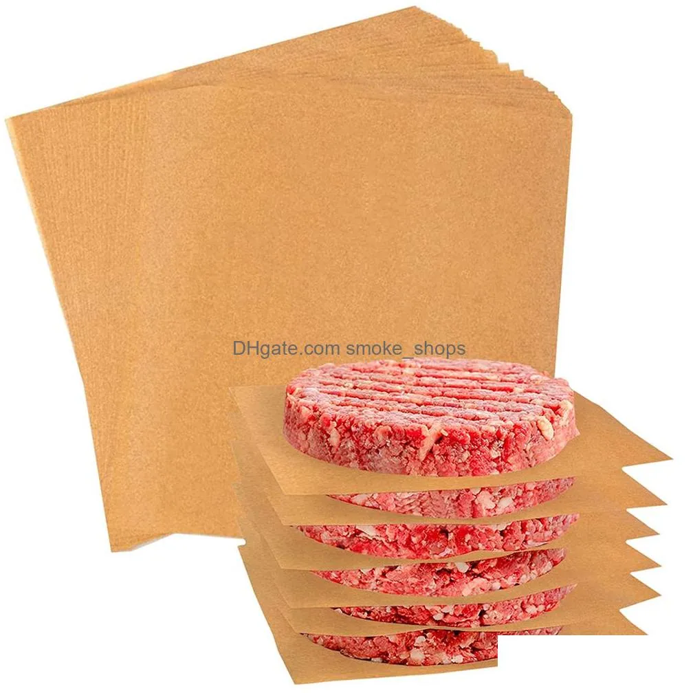 bakeware hamburger parchment patty paper squares 6in non stick for burger press ground beef zing candy wrappers kdjk2202