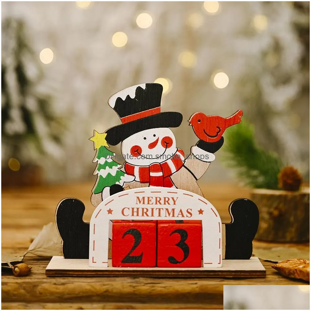 Wooden Christmas Advent Countdown Desktop Calendar With Santa, Snowman, And  Reindeer Blocks Tabletop Decoration From Smoke_shops, $2.16 | DHgate.Com