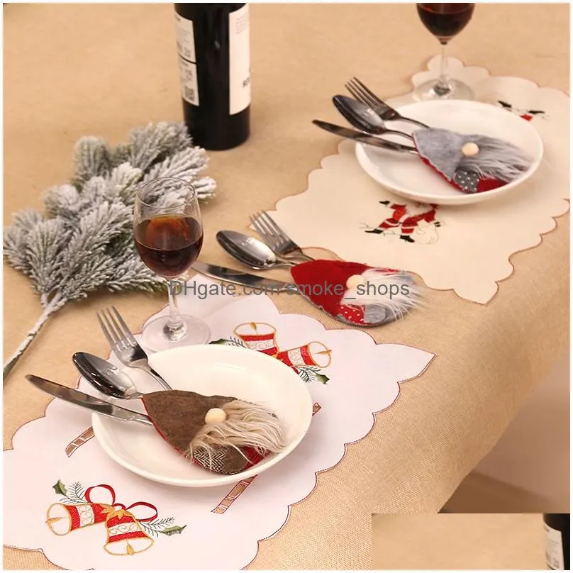 swedish santa gnome tableware bag fork knife cutlery holder silverware bag christmas party table dinner decor jk2011xb