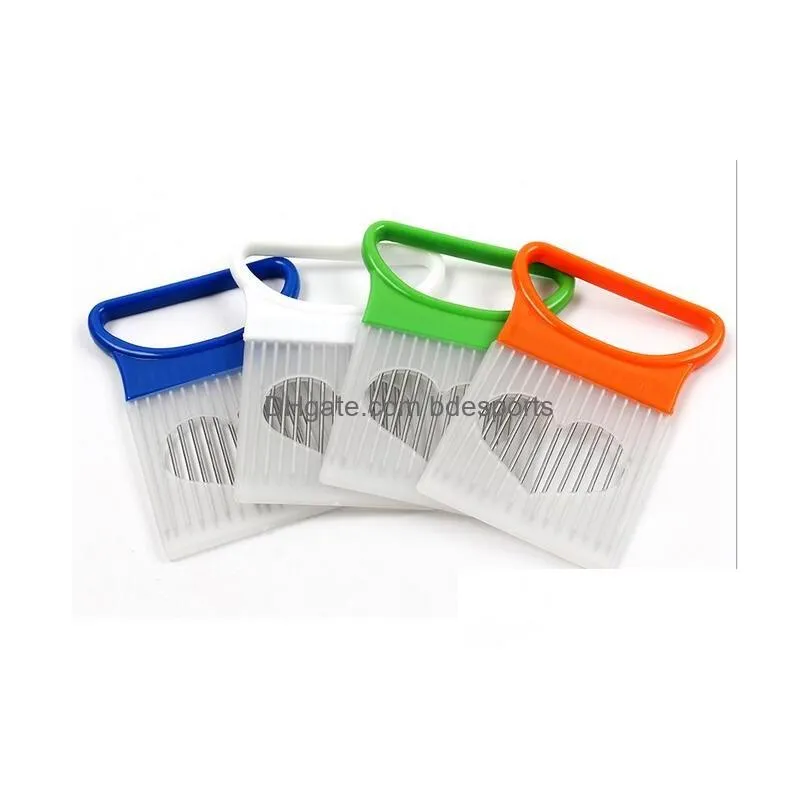 convenient kitchen cooking tool onion tomato vegetable slicer cutting aid guide holder fruit slicing cutter gadget