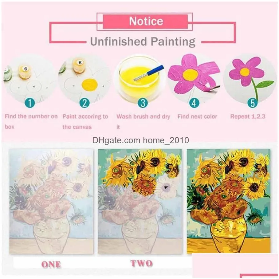 50x40cm diy painting by number animal flower picture colouring zero basis handpainted painting for adults on canvas unique gift