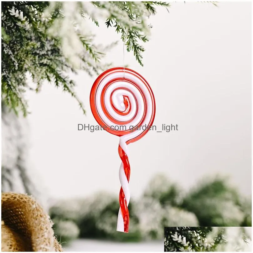 christmas tree lollipop hanging ornament white and red candy year christmas decorations for home party jk2009xb