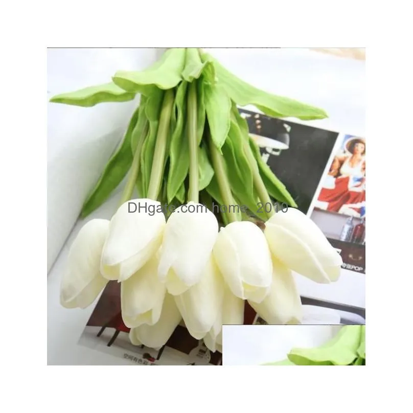 fake flowers tulip fake flowers real touch material artificial flower home wedding decoration party supplies 32cm 12 designs bt231