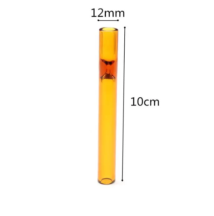 reusable glass tips smoking tobacco herb holder tube thick pyrex 12mm wide 10cm length shrink eye type glass smoke pipe straight tube glass nozzle