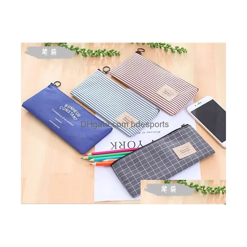 popular stationery canvas pencil case school pencil bag school pencilcase office school supplies pen bag pencils writing supplies gift