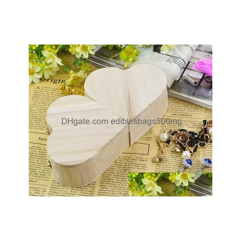  storage box heart shape wood jewelry box wedding gift makeup cosmetic earrings ring desk rangement make up wooden organizer ph1